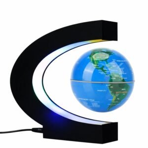 Globe terrestre lumineux flottant design en lévitation magnétique avec éclairage LED coloré