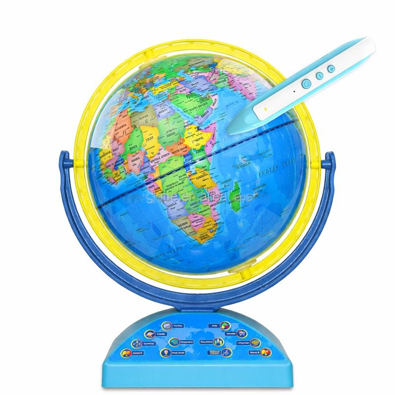 Globe terrestre éducatif interactif avec stylo parlant et carte politique multilingue