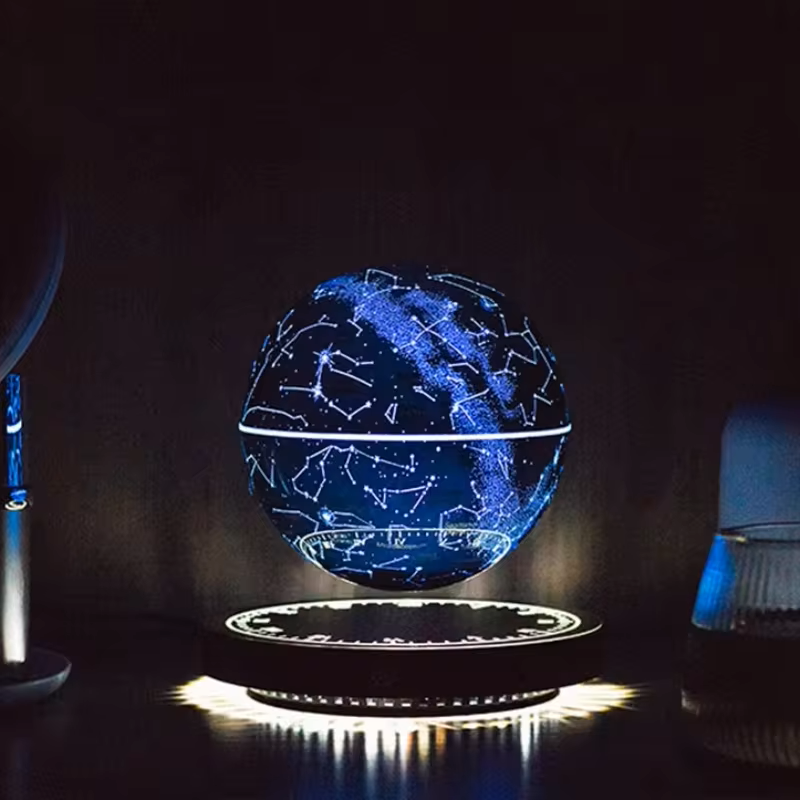 Globe terrestre interactif lumineux en lévitation magnétique avec éclairage LED design