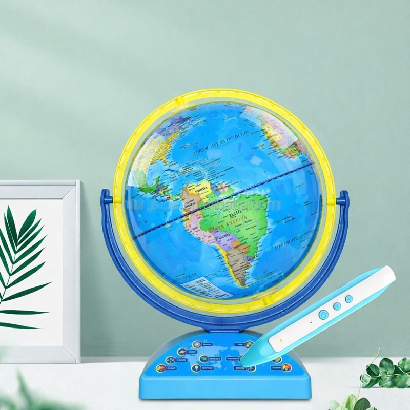 Globe terrestre éducatif interactif avec stylo parlant et carte politique multilingue