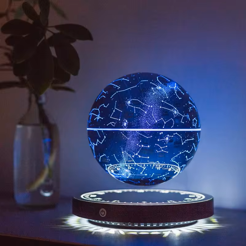 Globe terrestre interactif lumineux en lévitation magnétique avec éclairage LED design