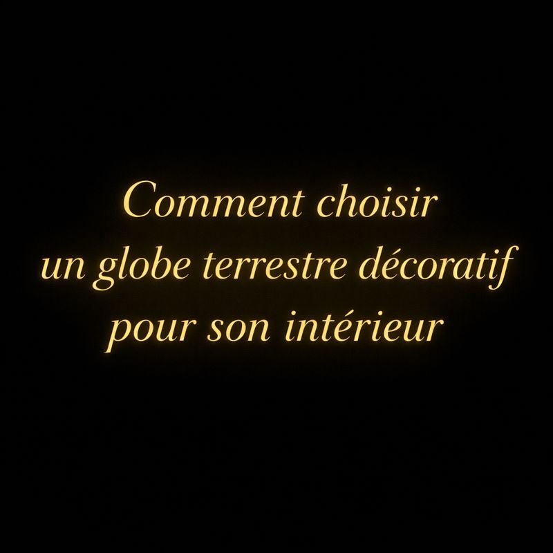 Titre en lettres dorées sur fond noir : comment choisir un globe terrestre décoratif pour son intérieur