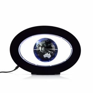 Globe terrestre lévitant lumineux au design moderne, suspension magnétique avec éclairage LED, objet de décoration intérieure haut de gamme